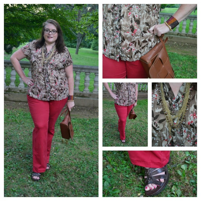 plus size red pants